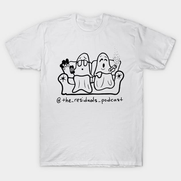 Couch Ghosts (black) T-Shirt by The Residuals Podcast